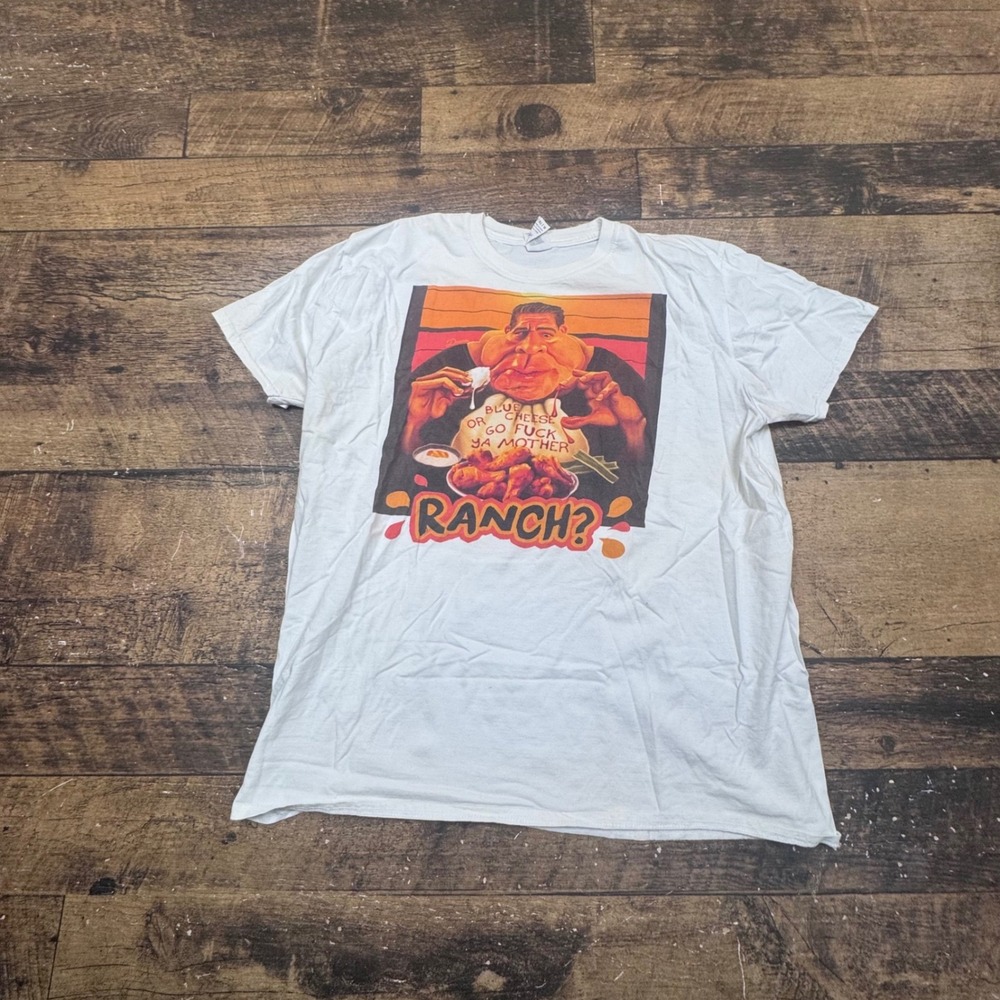 Gildan‎ White T Shirt Mens Graphic Print Joey Diaz Comedy Ranch S/M